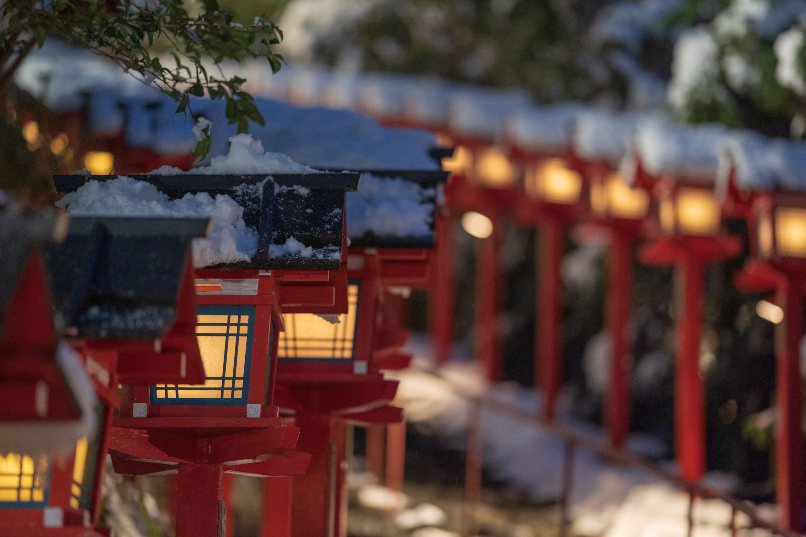 真冬の雪の貴船神社